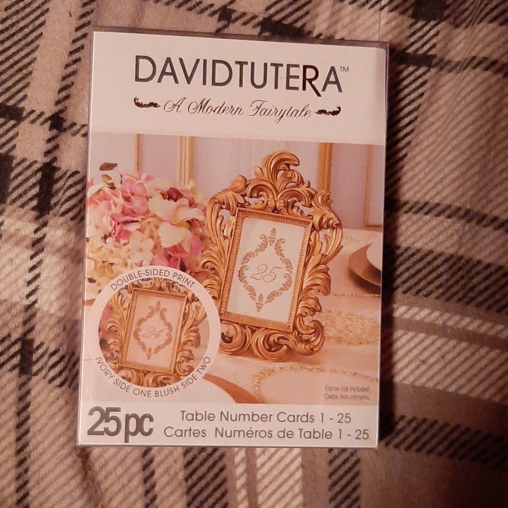 David Tutera Wedding Decor Table Number Cards Gold Tone